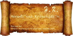 Horpácsi Krisztián névjegykártya