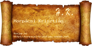 Horpácsi Krisztián névjegykártya