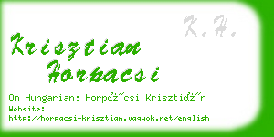 krisztian horpacsi business card